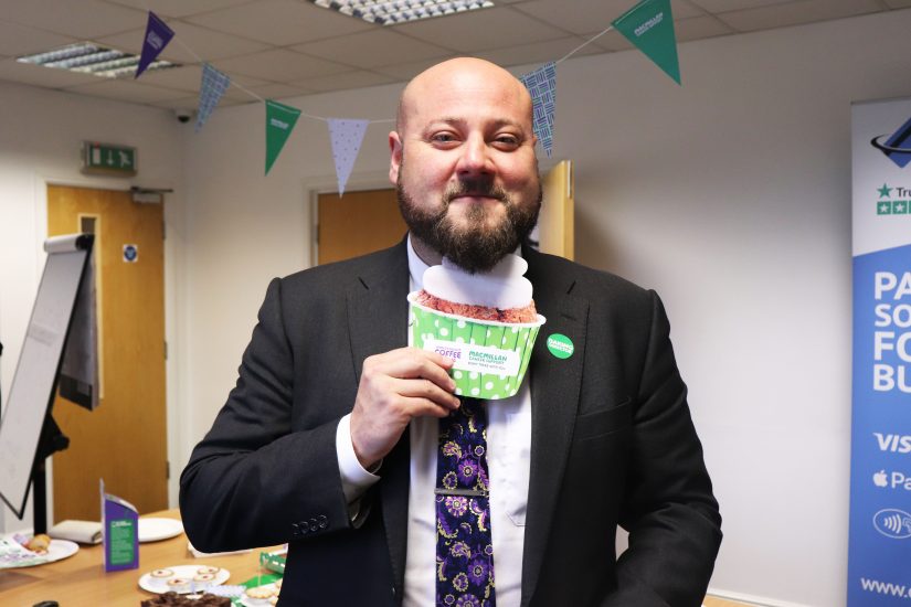 Card Saver get their aprons on for Macmillan's World's Biggest Coffee Morning
